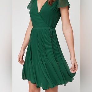 WILFRED green wrap dress